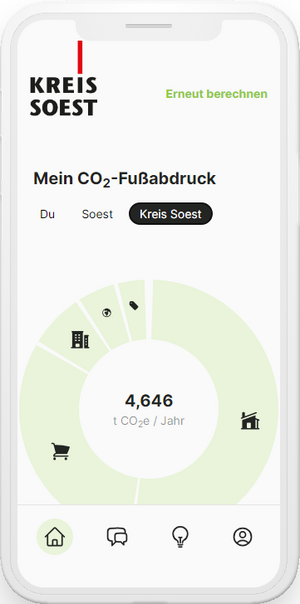 Screenshot CO2-Abdruck/Kreis Soest