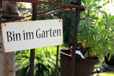 „Bin im Garten“